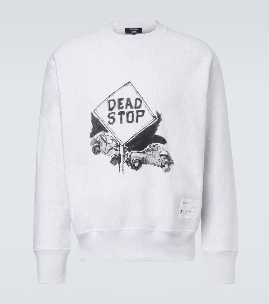 Comme Des Garçons Homme Deux Comme Des Garçons Homme Printed Cotton Jersey Sweatshirt In White