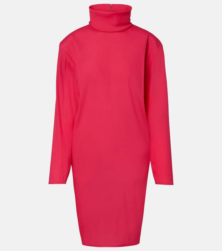 Saint Laurent Silk-blend Midi Dress In Pink
