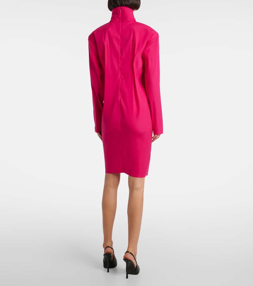 Saint Laurent Silk-blend Midi Dress In Pink