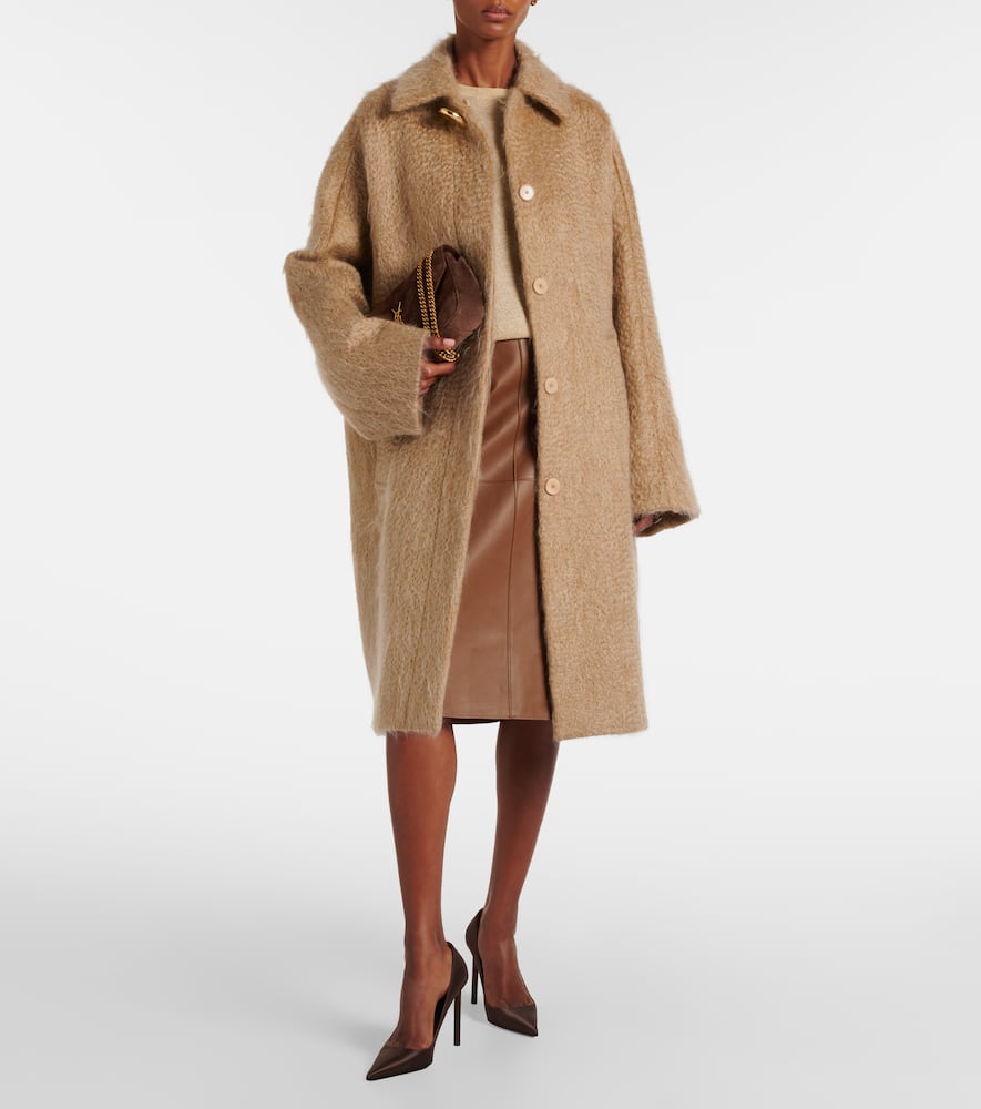Joseph Alger Wool And Mohair-blend Coat In Brown