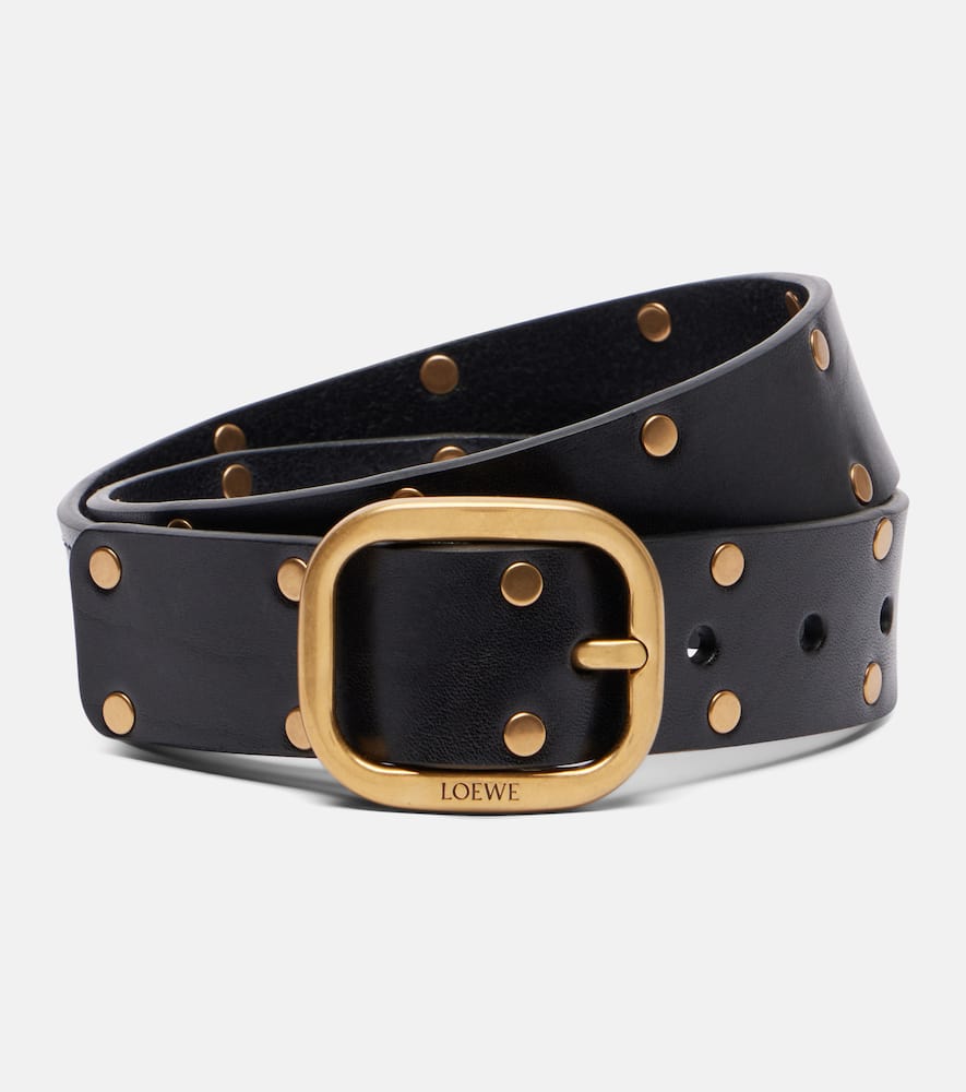 Loewe Studded Leather Belt In Black