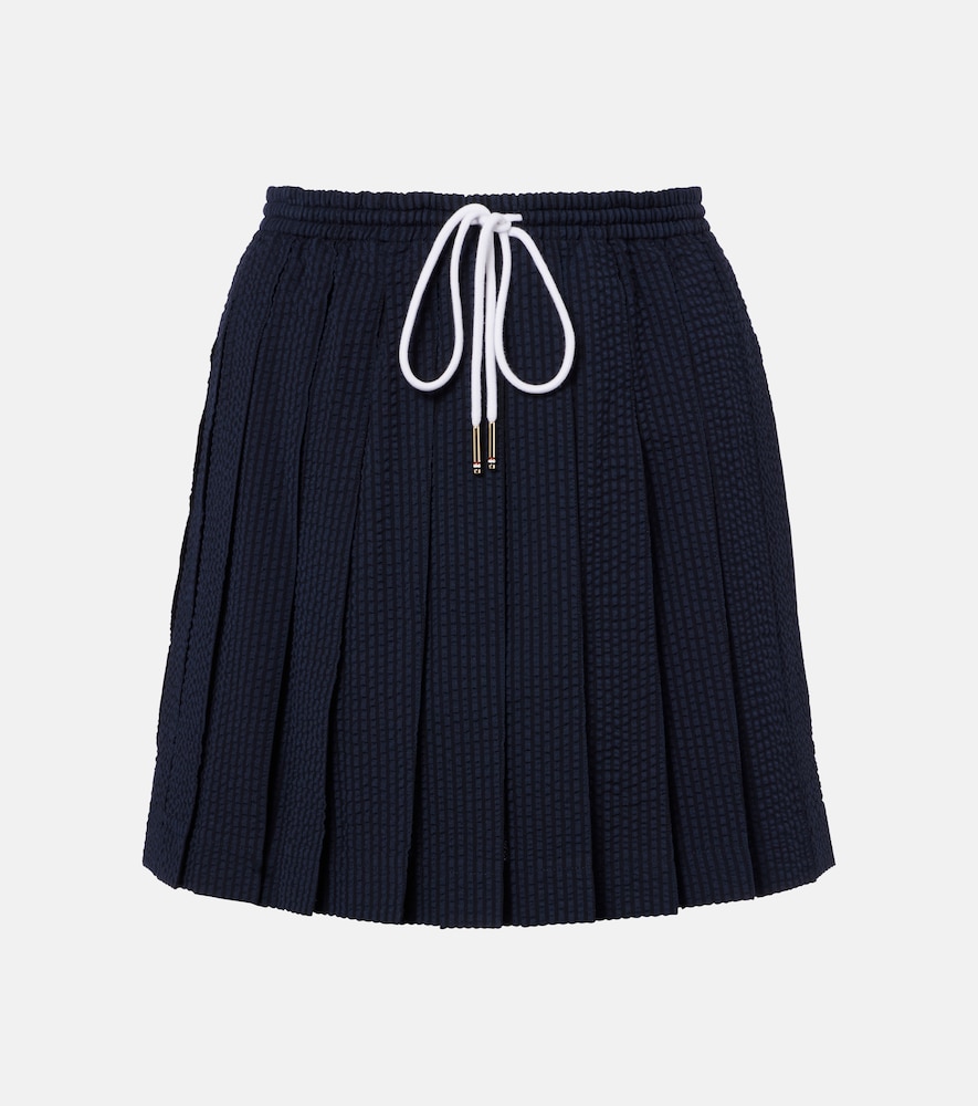Thom Browne Pleated striped wool miniskirt