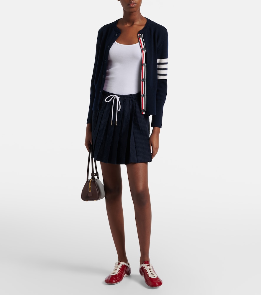 Thom Browne Pleated striped wool miniskirt