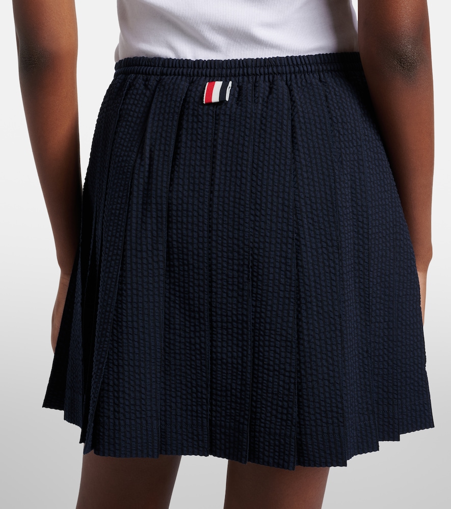  Thom Browne Thom Browne Pleated Striped Wool Miniskirt 