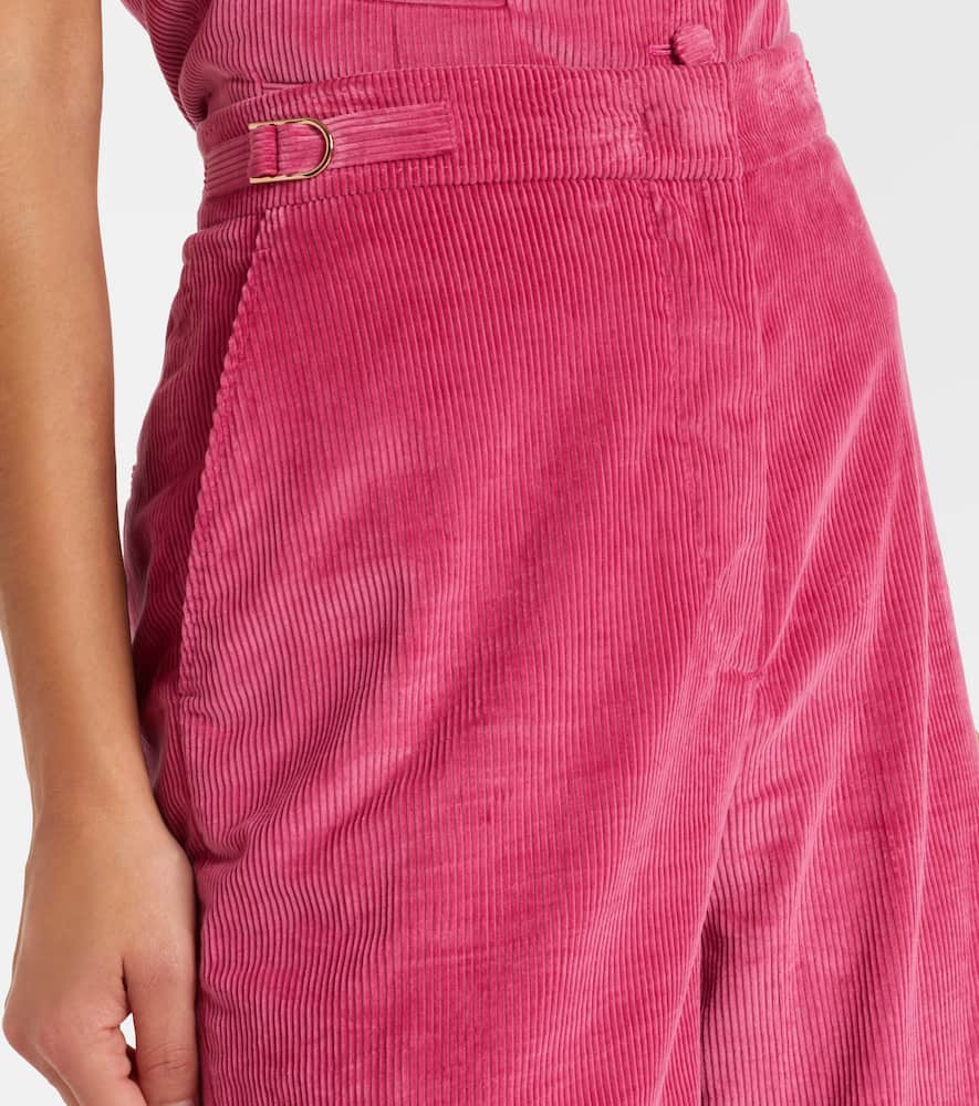 Gabriela Hearst Vesta Cotton Corduroy Flared Pants In Pink
