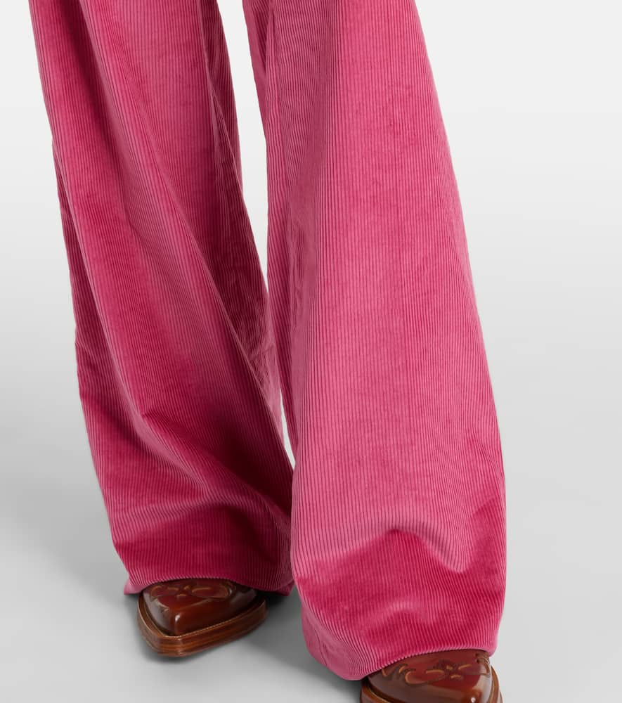 Gabriela Hearst Vesta Cotton Corduroy Flared Pants In Pink