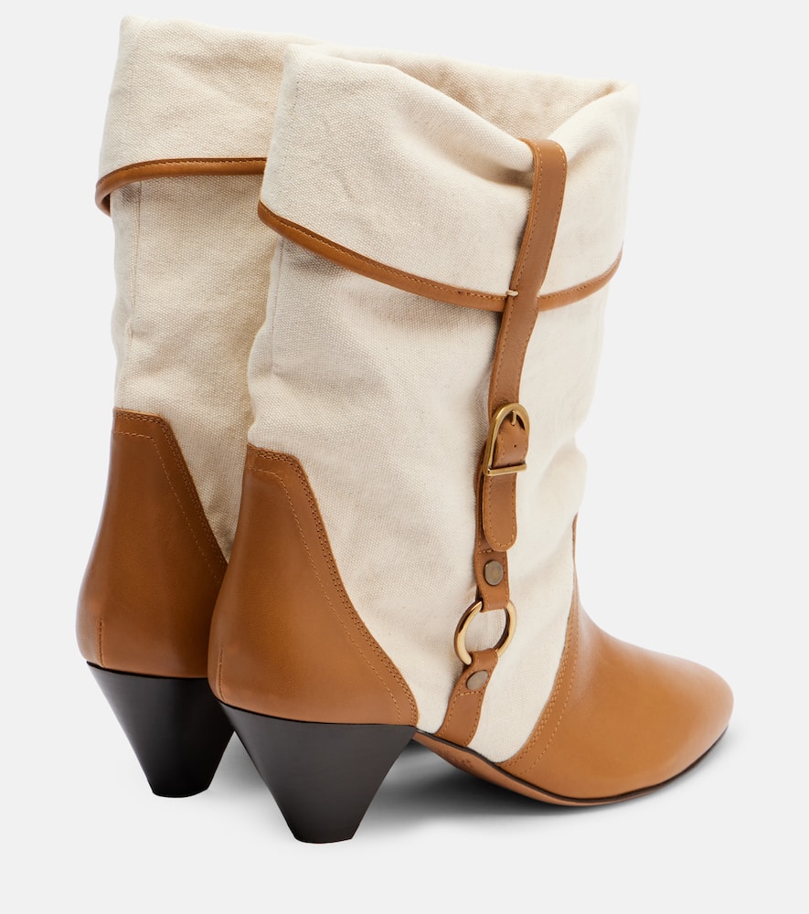 Isabel Marant Darner 55 Leather-trimmed Ankle Boots In Brown
