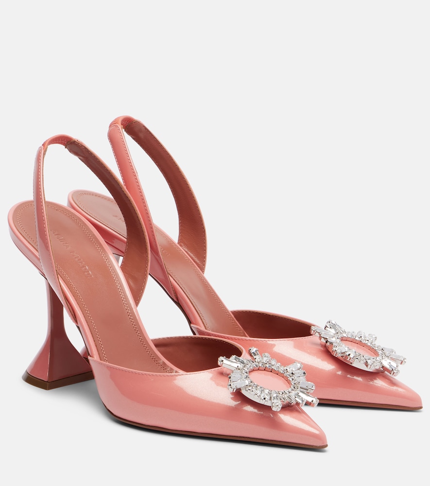 Amina Muaddi Begum 95 patent leather slingback pumps