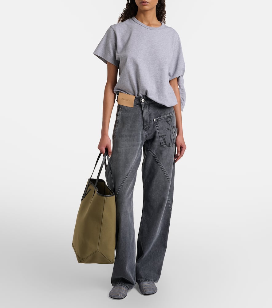 Jw Anderson Leather-trimmed Slip-on Shoes In Blue