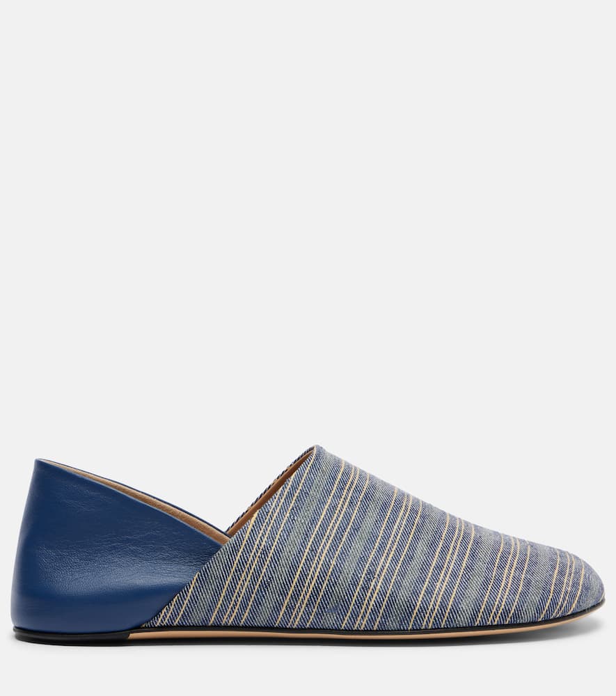 Jw Anderson Leather-trimmed Slip-on Shoes In Blue