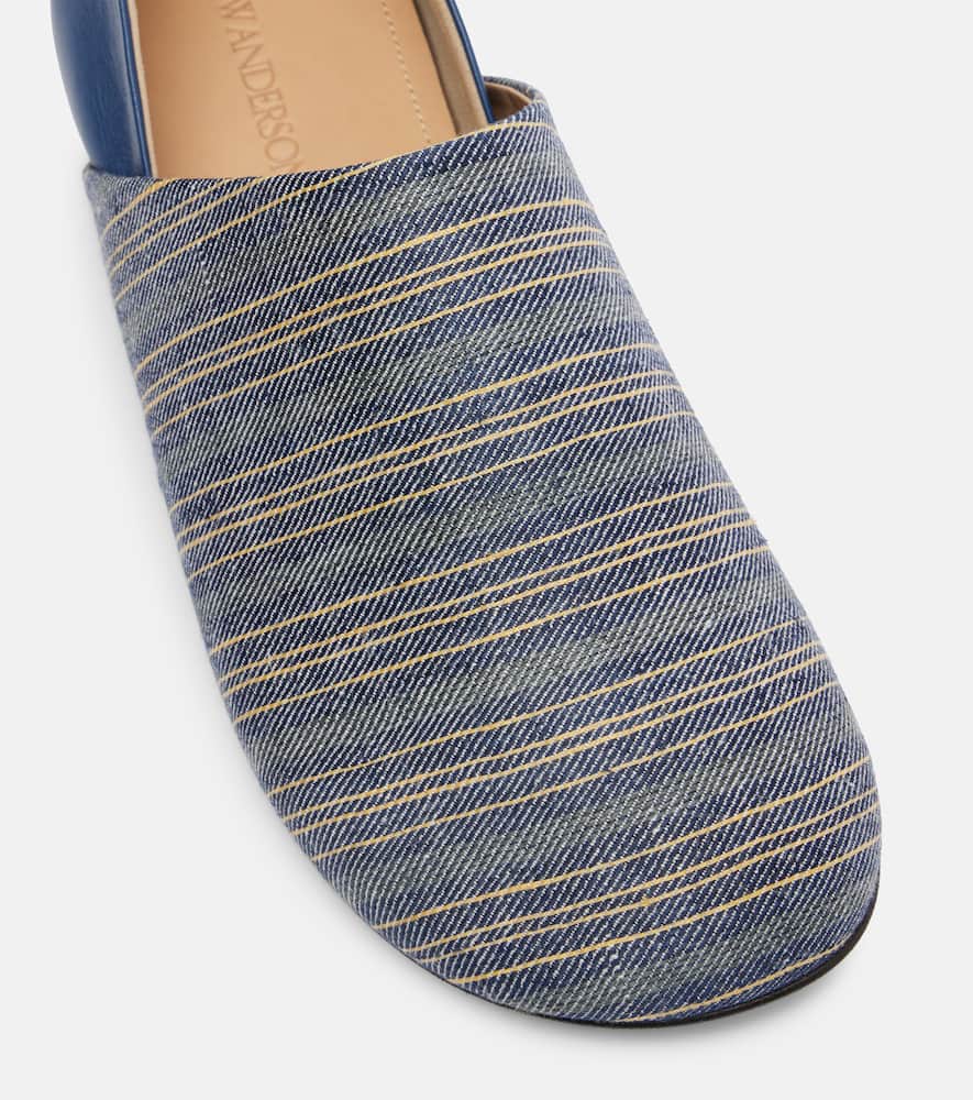 Jw Anderson Leather-trimmed Slip-on Shoes In Blue
