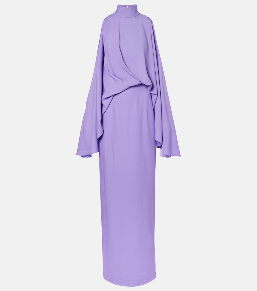 Taller Marmo Women's Purple Bacall Draped Satin Gown Uk Size 12