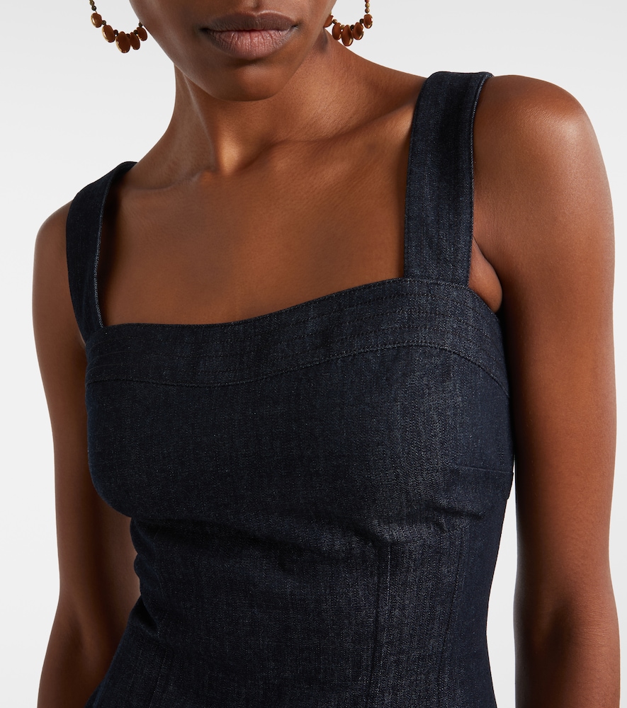 Veronica Beard Veronica Beard Midikleid Rosaura Aus Denim 