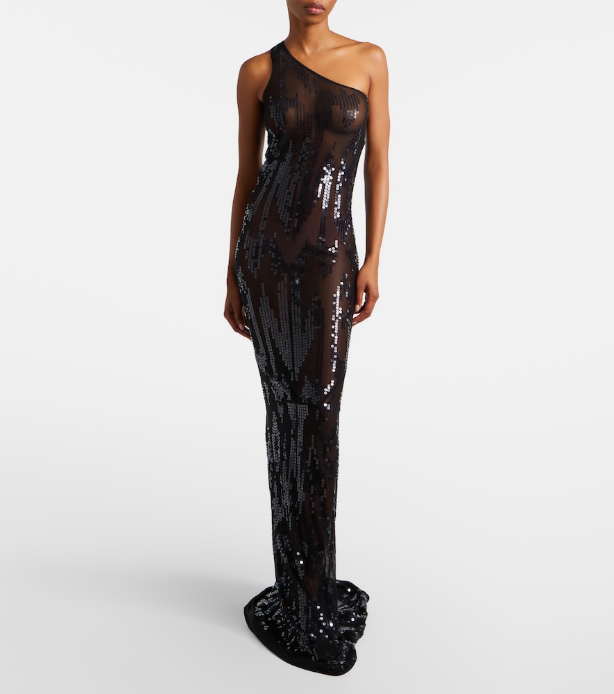  Rick Owens Rick Owens Lilies One-shoulder-robe Aus Tüll 