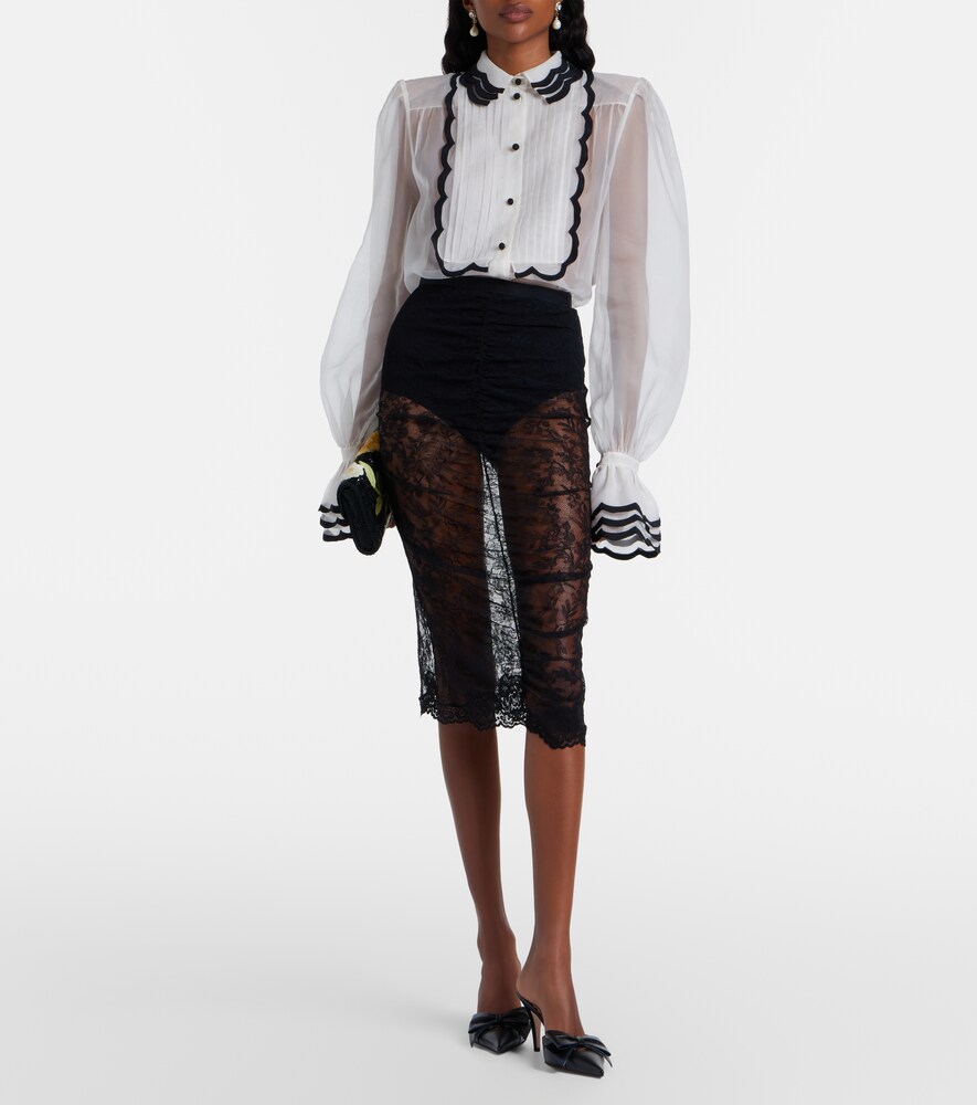  Valentino Valentino Sheer Silk Organza Blouse 