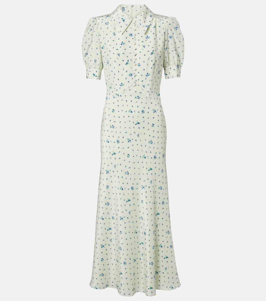 Alessandra Rich Floral silk midi dress