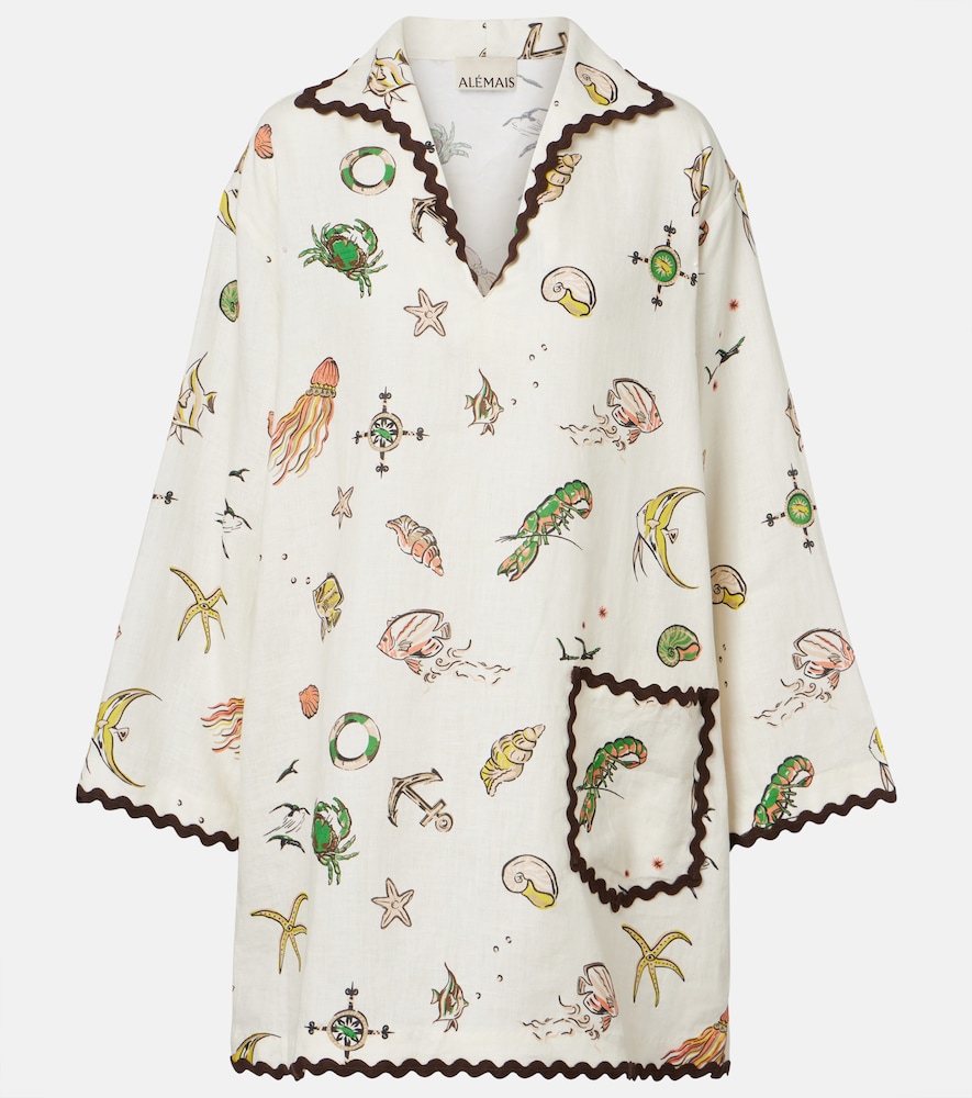 Alemais Alémais Printed linen minidress
