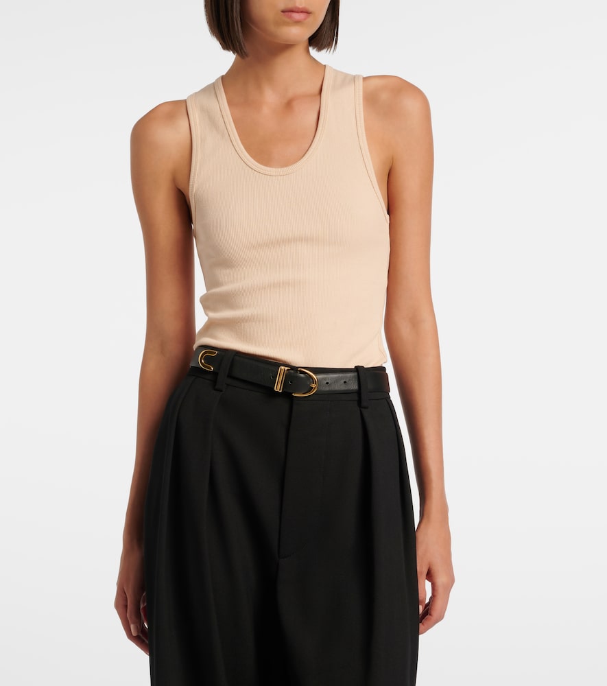 Ribbed-Knit Cotton Tank Top