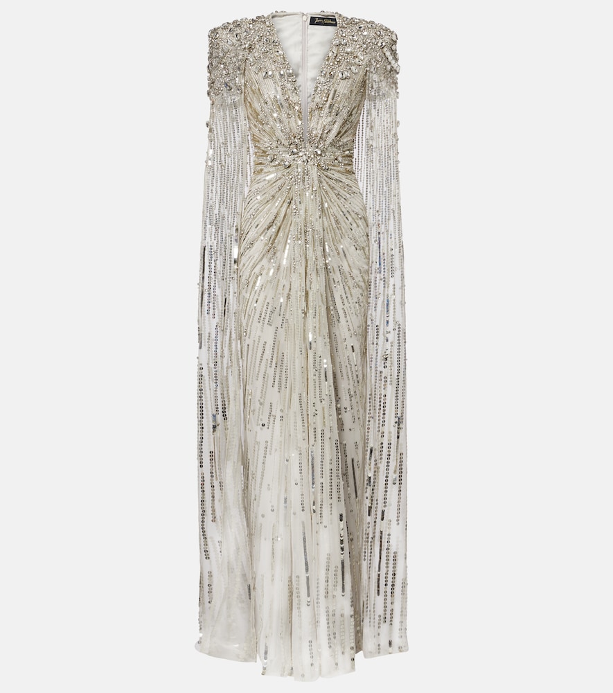 Jenny Packham Lotus Lady caped embellished gown