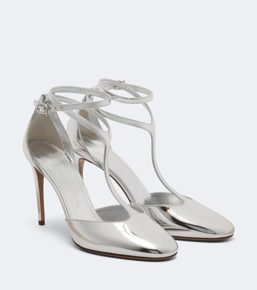 Slingback-Pumps Tildea aus Metallic-Leder