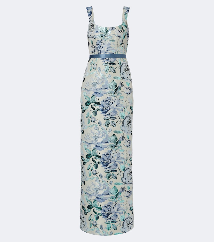 Markarian Robe longue Robin en brocart à fleurs