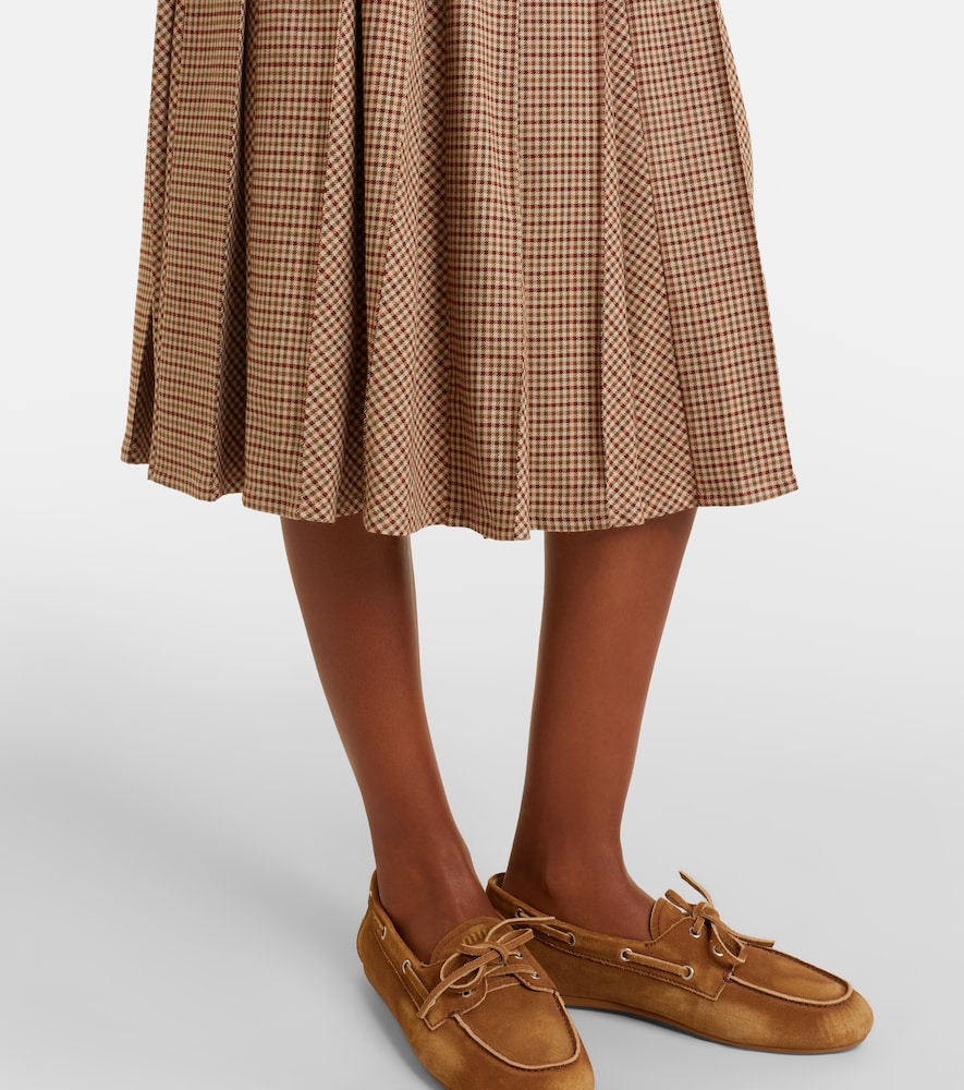  Moncler Moncler Checked Pleated Midi Skirt 