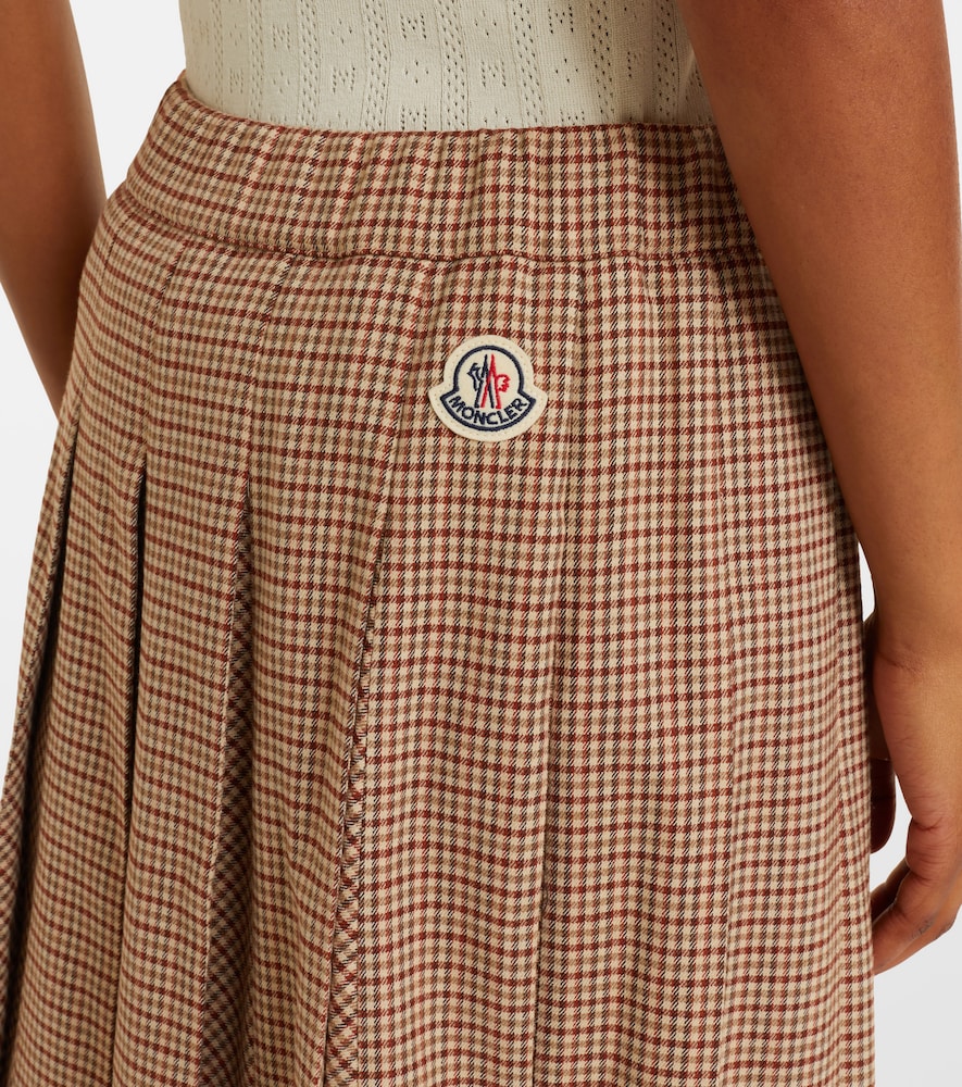  Moncler Moncler Checked Pleated Midi Skirt 