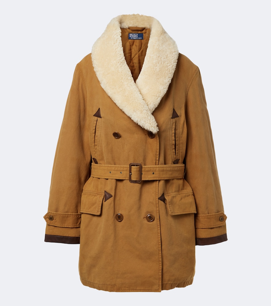 Mantel aus Baumwolle mit Shearling