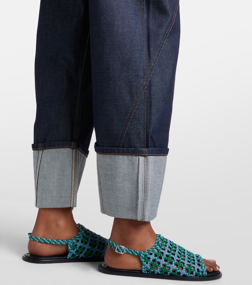 Twisted Embroidered Straight Jeans