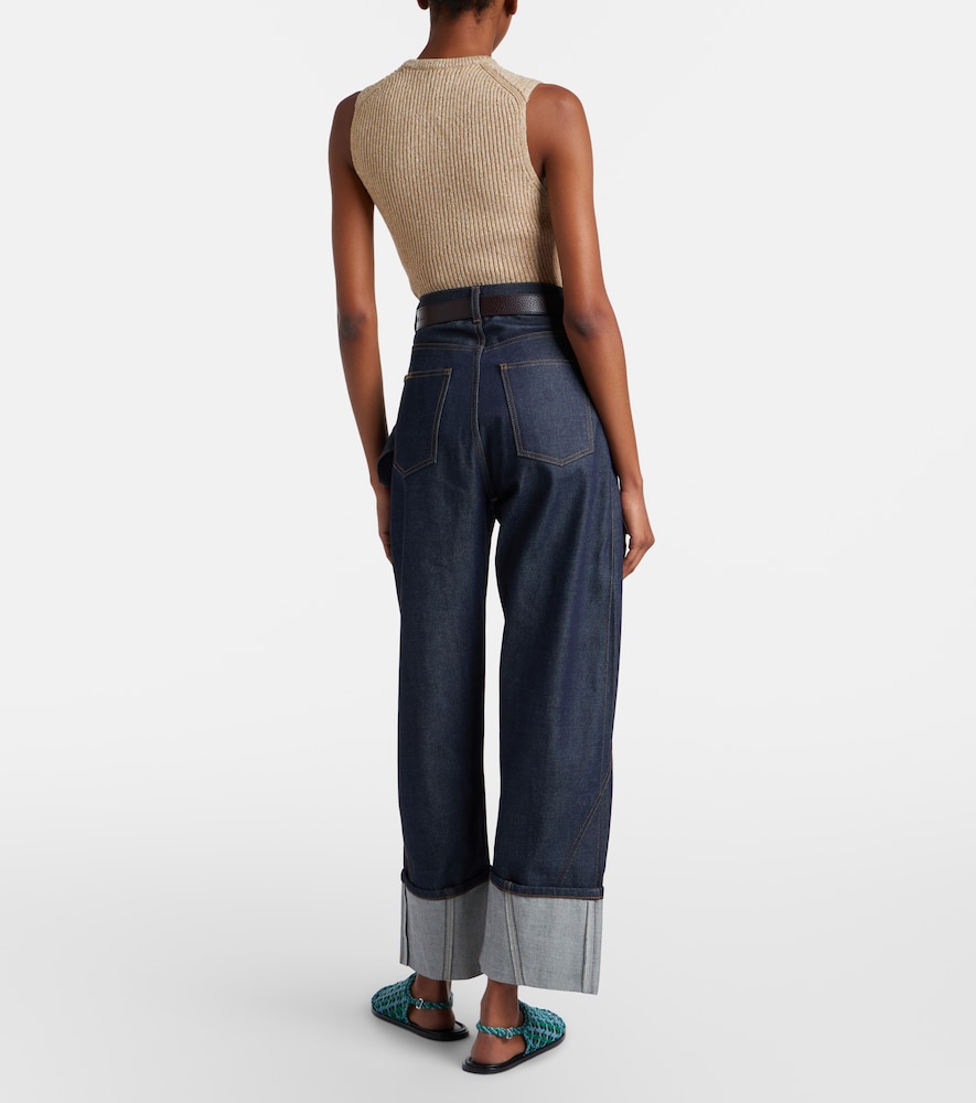 Twisted Embroidered Straight Jeans