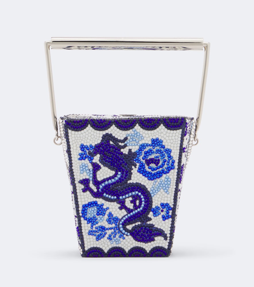 Verzierte Clutch Take Out Box Blue Dragon