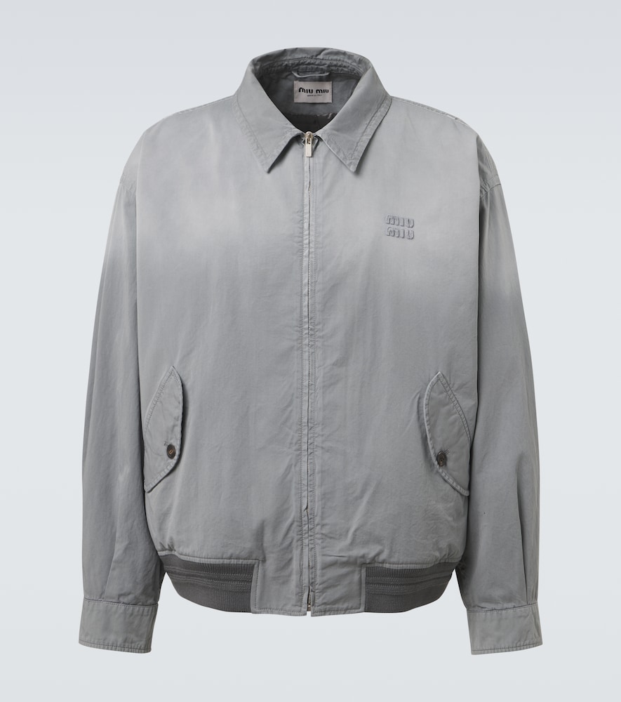 Giacca blouson in gabardine di cotone