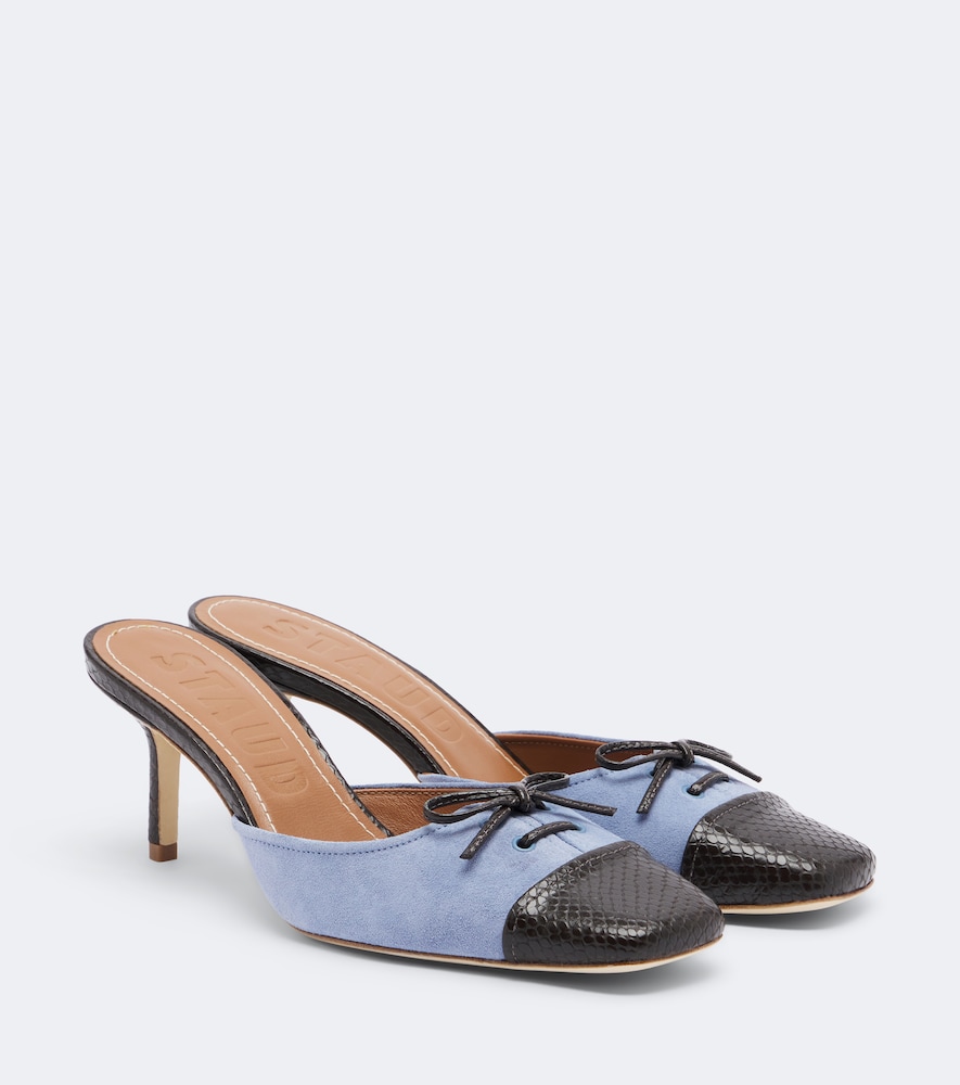 Mules Faye aus Veloursleder mit Leder