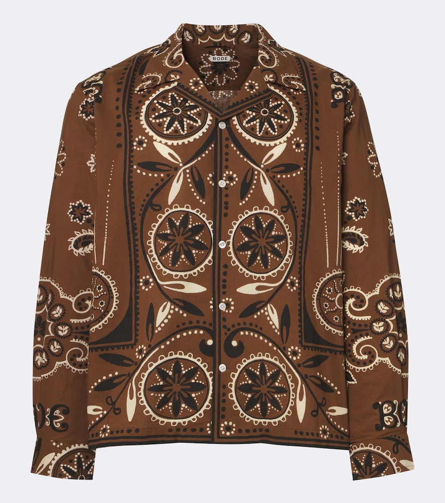Bode Printed Cotton Shirt In Brown