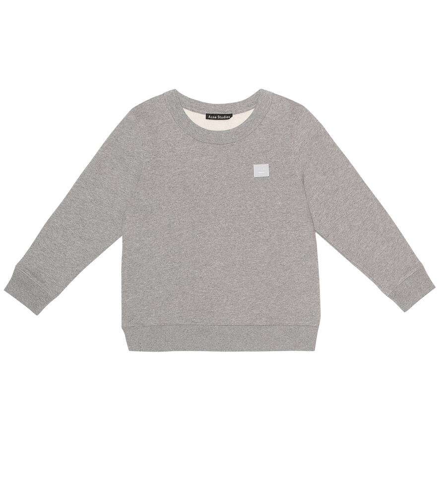 Acne Studios Mini Fairview Face Sweatshirt Gray Melange In Grey