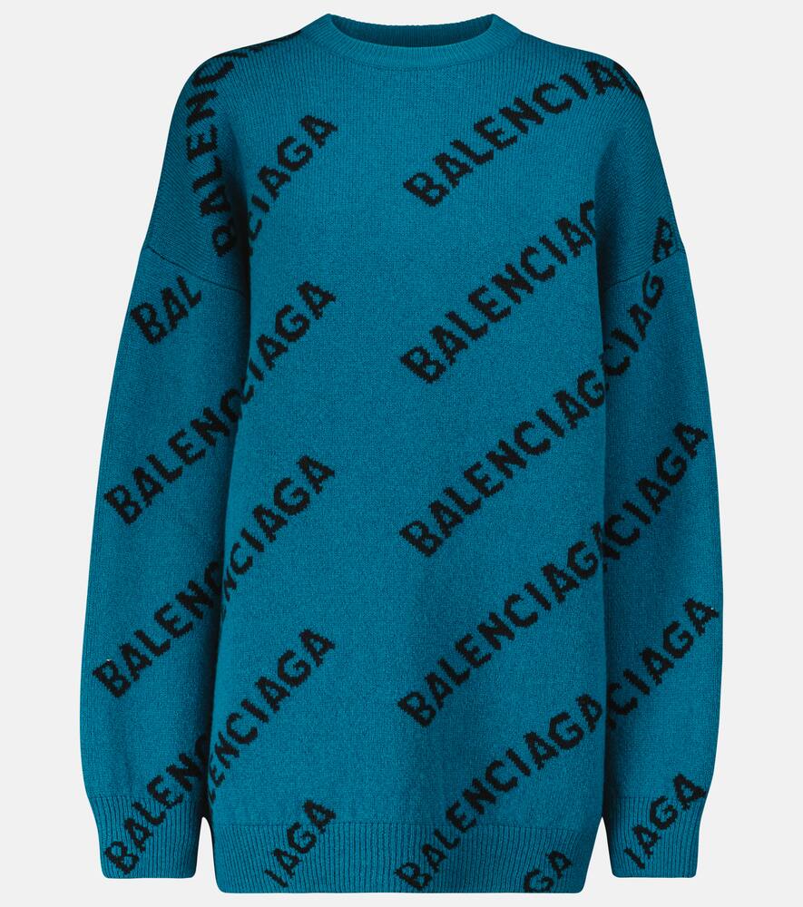 Logo wool-blend oversized sweater