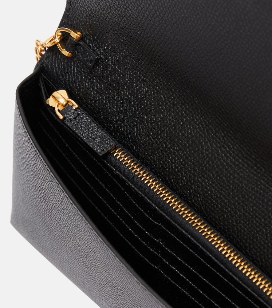 Valentino Vsling Leather Shoulder Bag In Black
