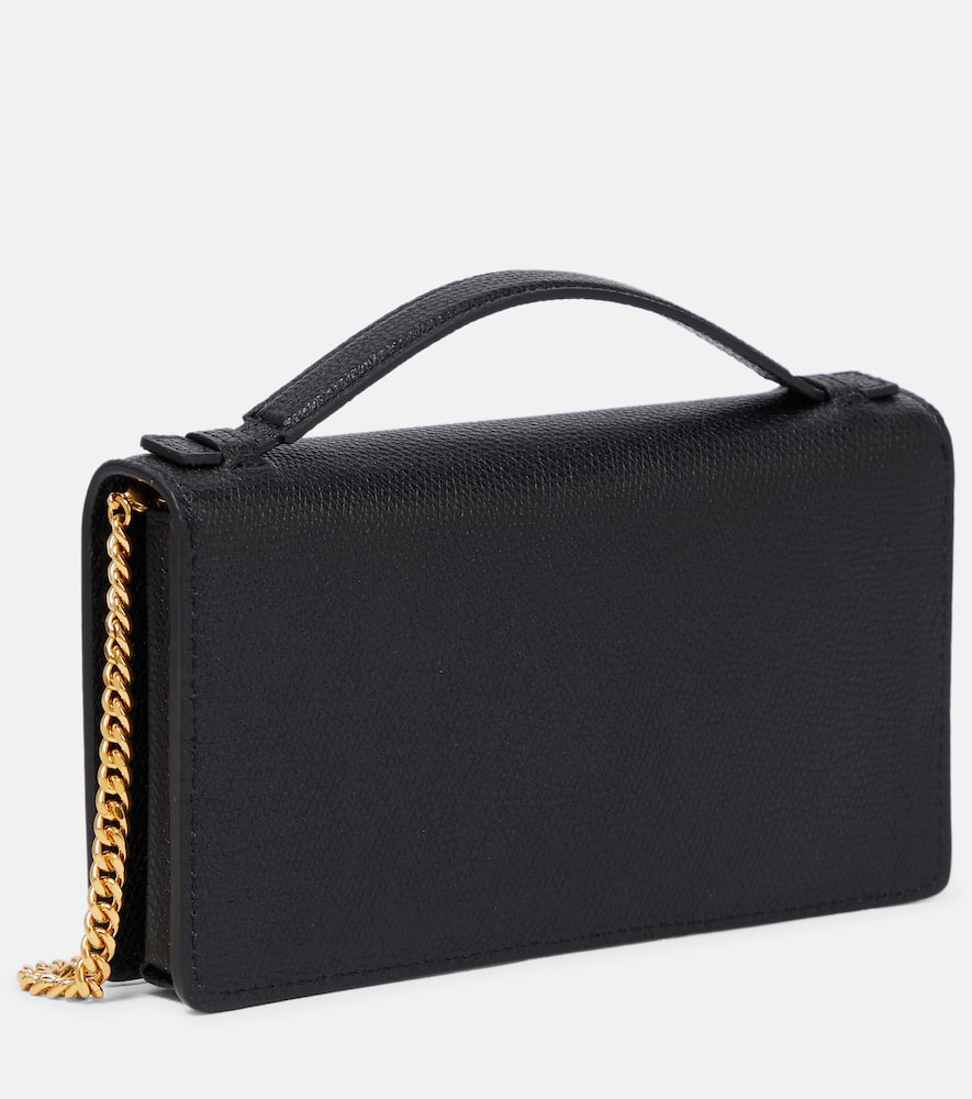 Valentino Vsling Leather Shoulder Bag In Black