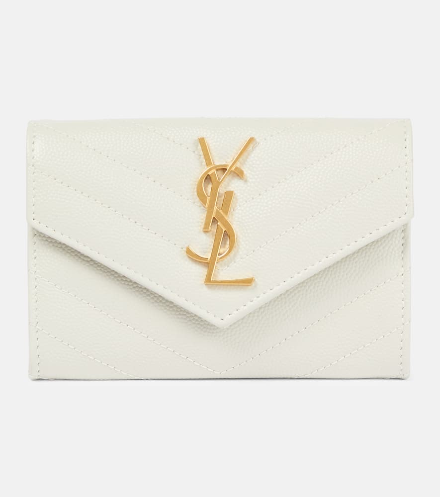 Saint Laurent Cassandre Leather Wallet In White