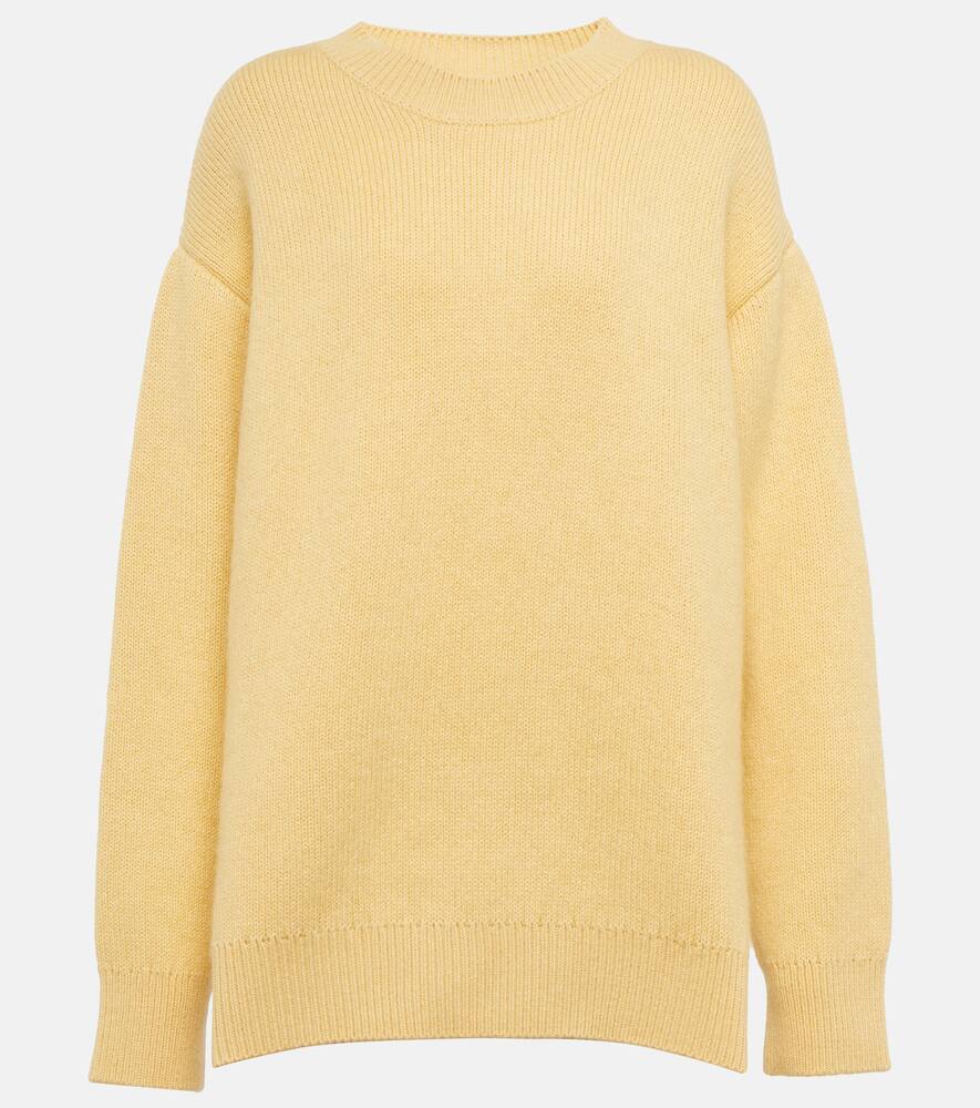 Jil Sander Cashmere Silk And Mohair Jumper In Light Pastel Yellow