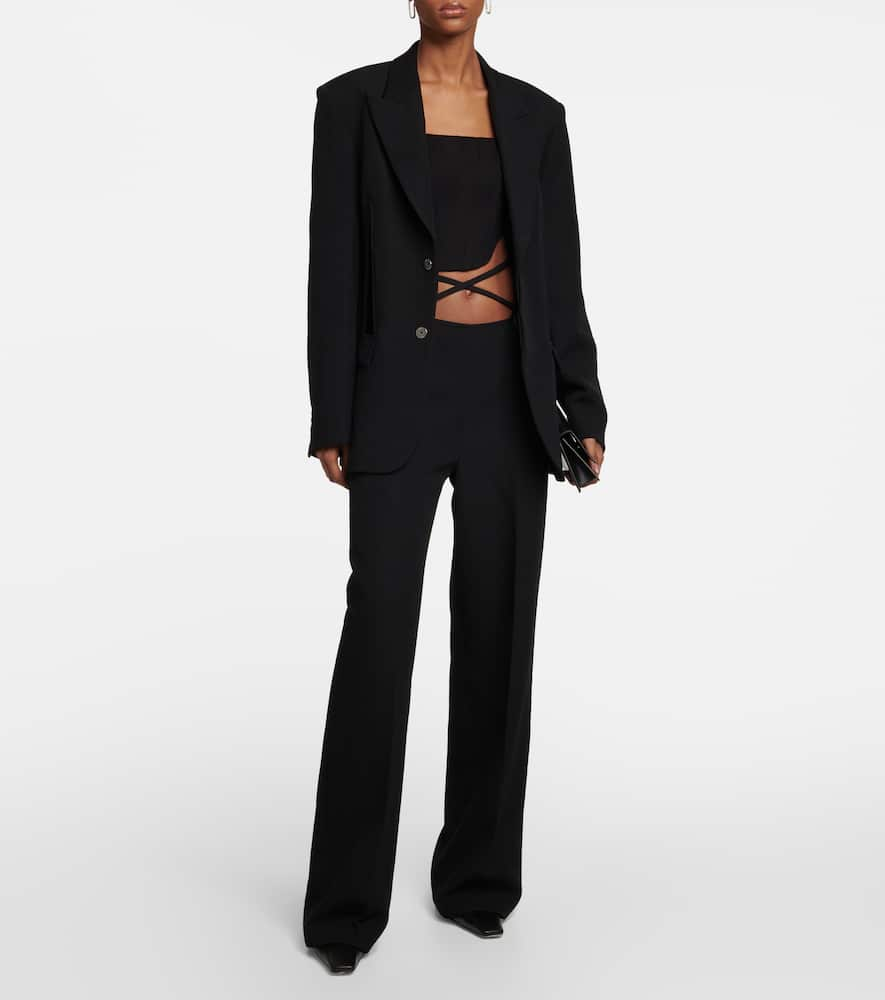 Shop Dion Lee Cutout Straight Pants In Black