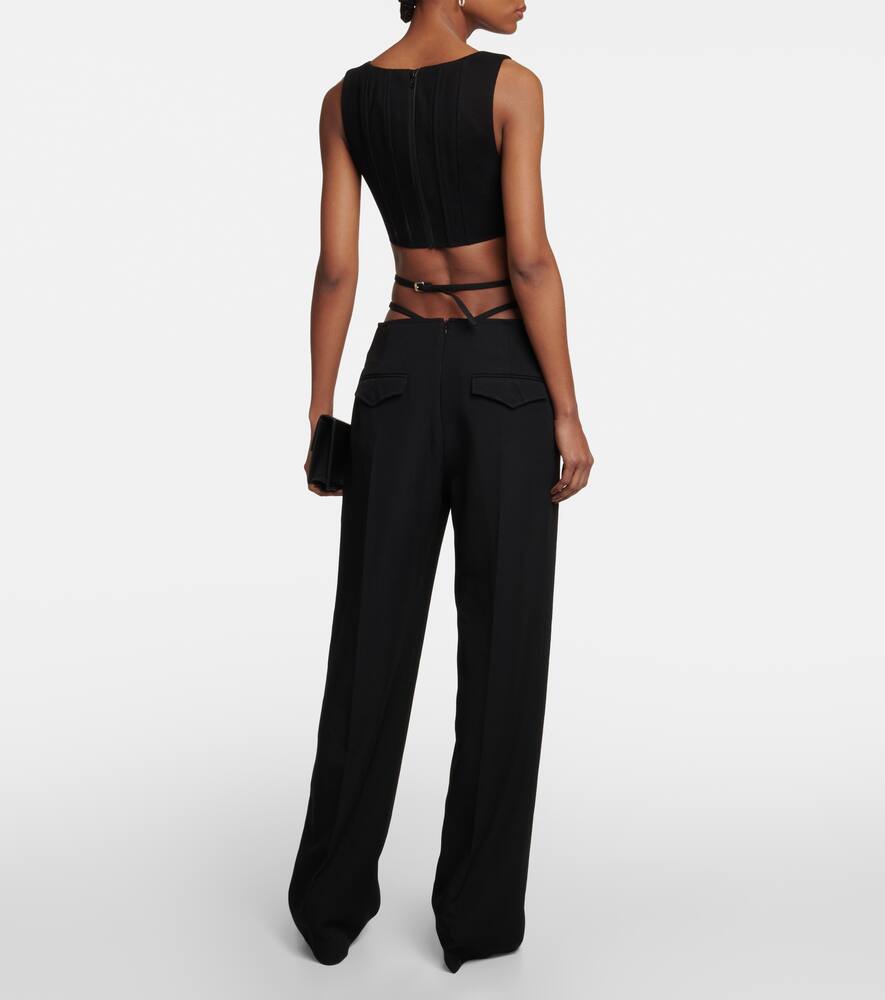 Shop Dion Lee Cutout Straight Pants In Black