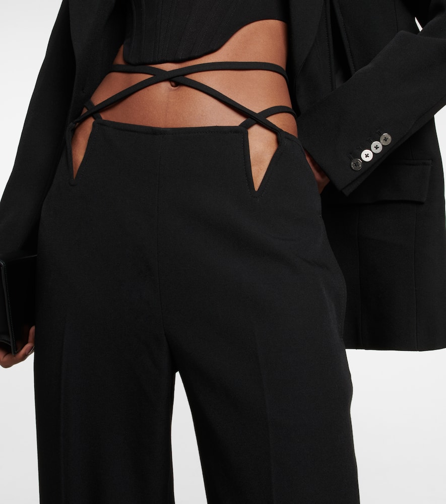 Shop Dion Lee Cutout Straight Pants In Black