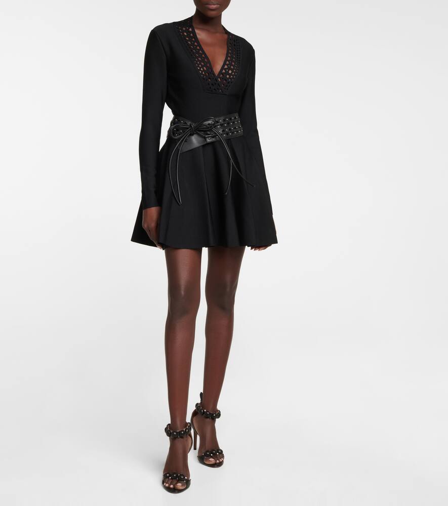 Alaïa V-neck Minidress In Black