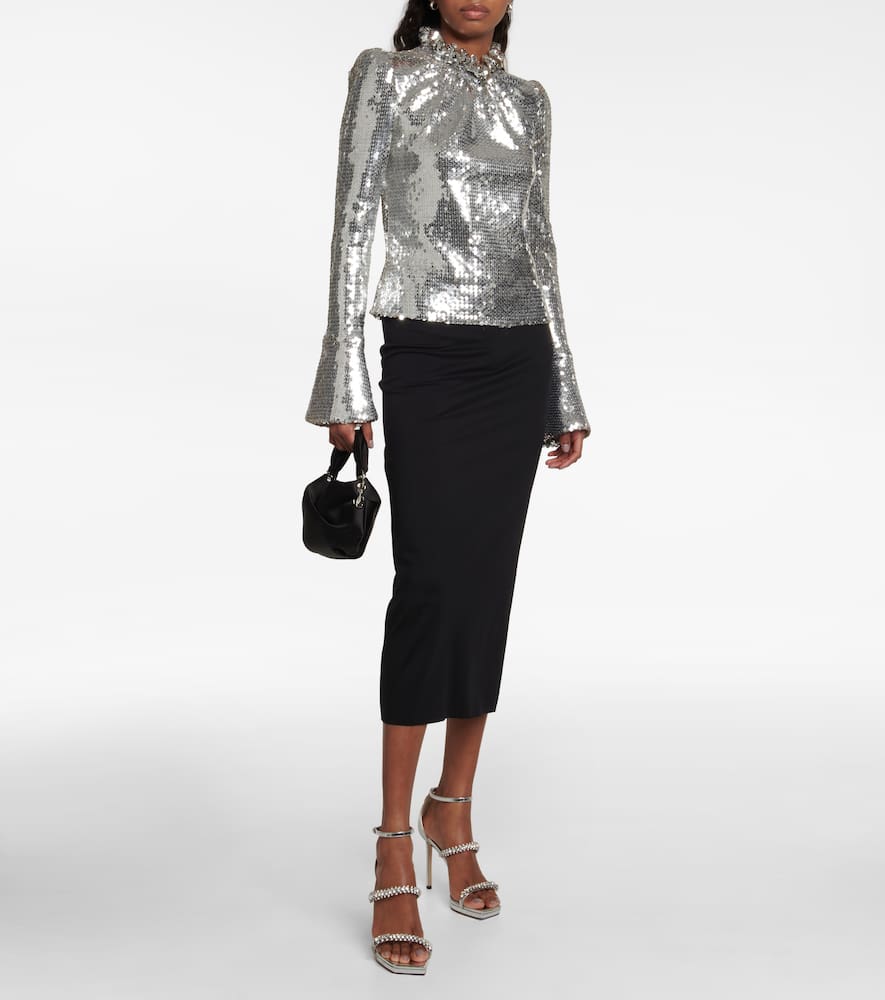 Jimmy Choo Bing Crystal-embellished Leather Sandals In Silver