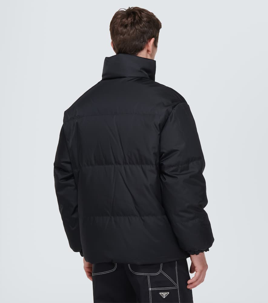 Prada Nappa Leather Puffer Jacket In Black