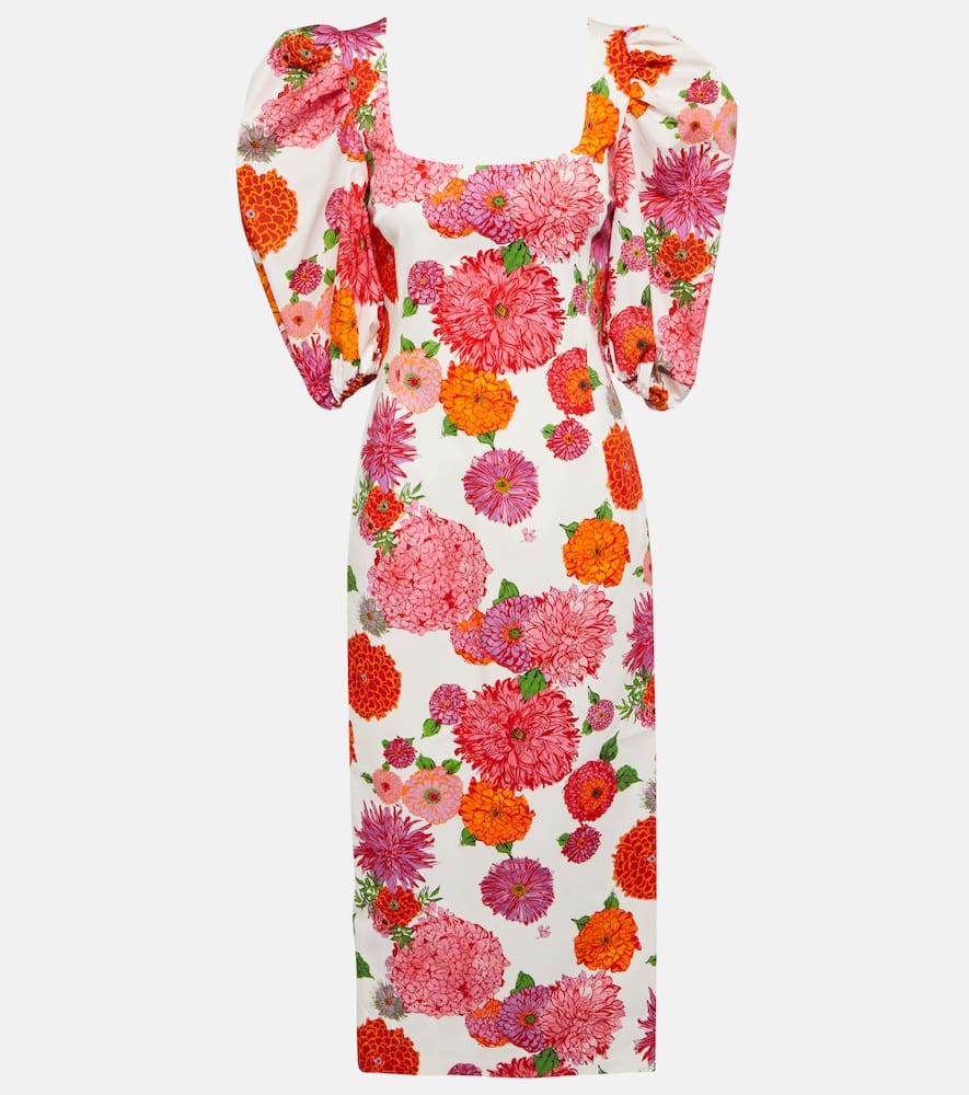 La DoubleJ Sizzler floral cotton-blend midi dress