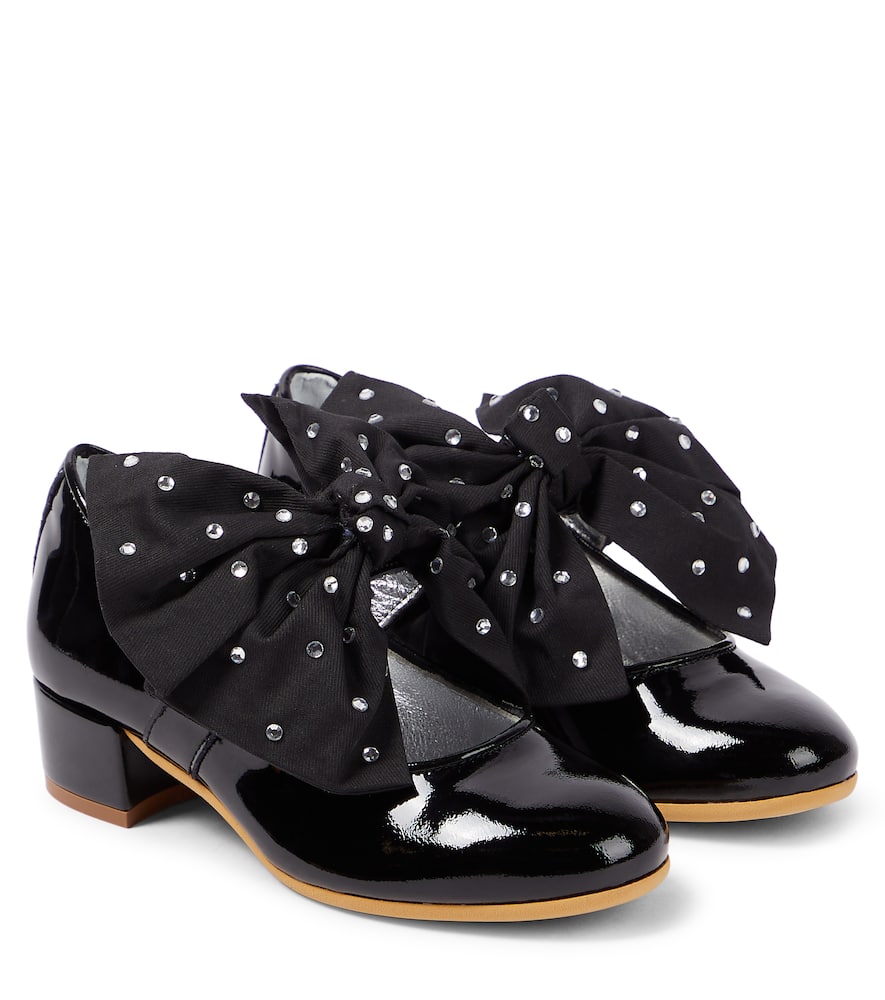 Monnalisa Bow-detail patent leather Mary Jane pumps