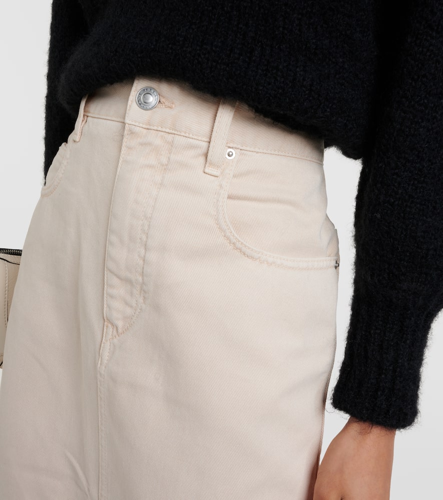 Shop Isabel Marant Tilauria Denim Midi Skirt In Neutrals