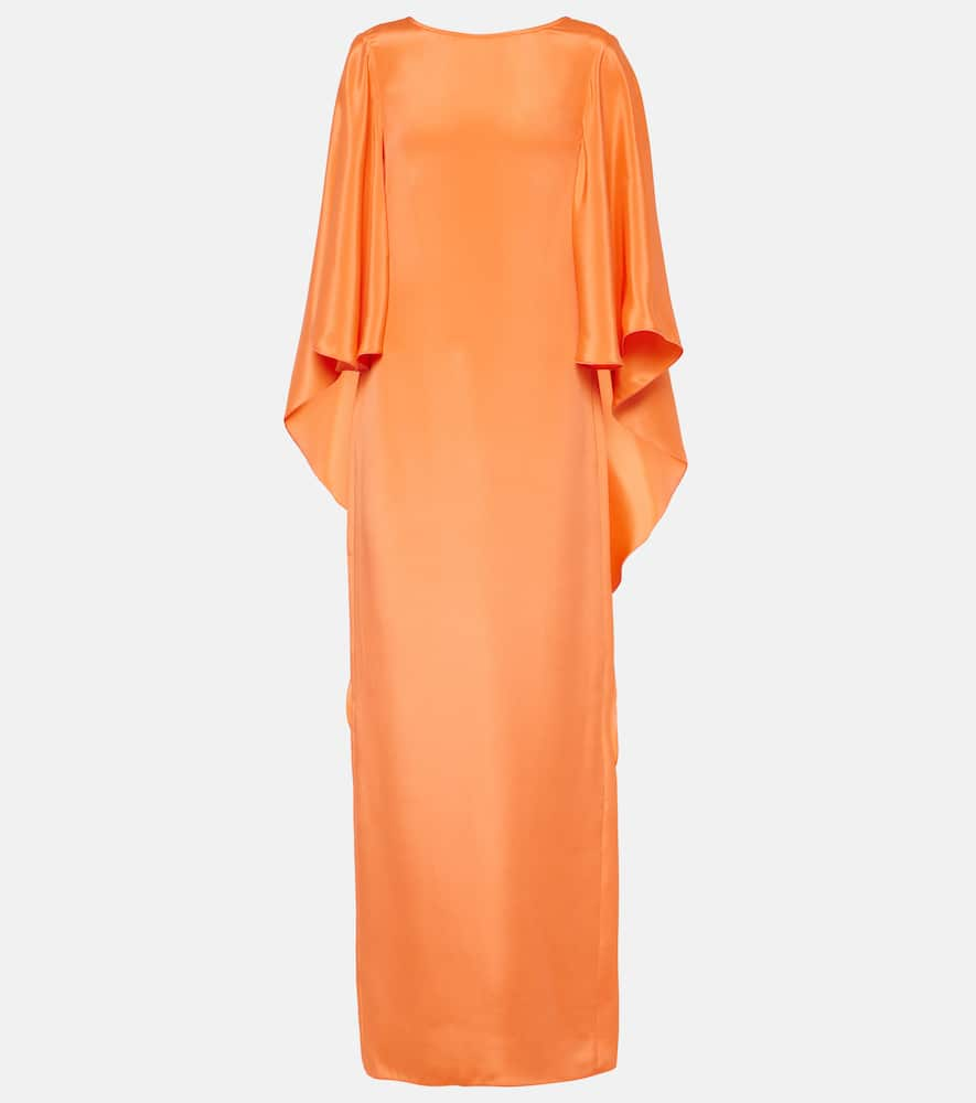 Shop Max Mara Elegante Baleari Silk Crêpe De Chine Gown In Orange